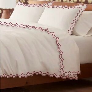 CUSTOM 400 TC DUVET SET DOUBLE SCALLOP